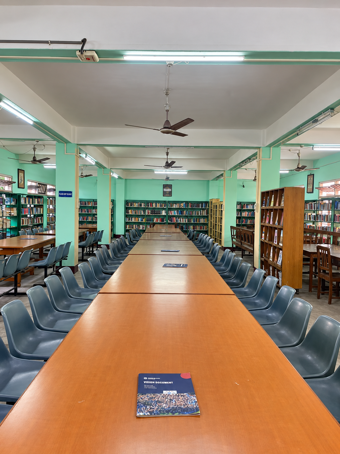 Library reading room and study tables